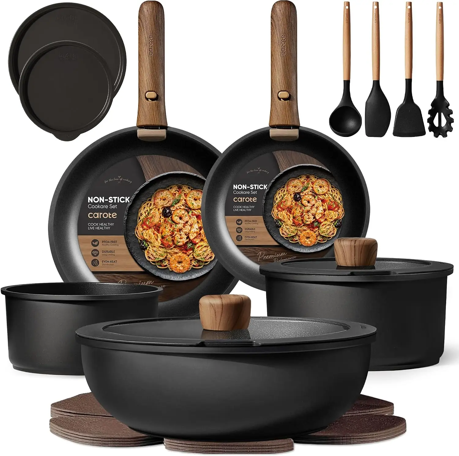 19pcs Pots and Pans Non Stick, Cookware Sets Detachable Handle, Induction Kitchen Pots and Pans,NonStick Cooking Set, Oven/Dishw
19pcs Pots and Pans Non Stick, Cookware Sets Detachable Handle, Induction Kitchen Pots and Pans,NonStick Cooking Set, Oven/Dishw