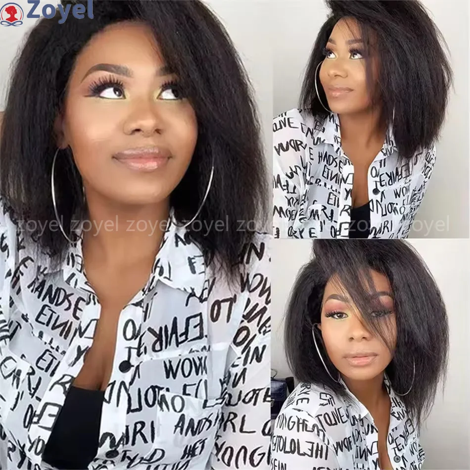 Short Yaki 16inch 180Density Black Kinky Straight Lace Front Wig Soft Long For Women With BabyHair Preplucked Natural Hairline
Short Yaki 16inch 180Density Black Kinky Straight Lace Front Wig Soft Long For Women With BabyHair Preplucked Natural Hairline