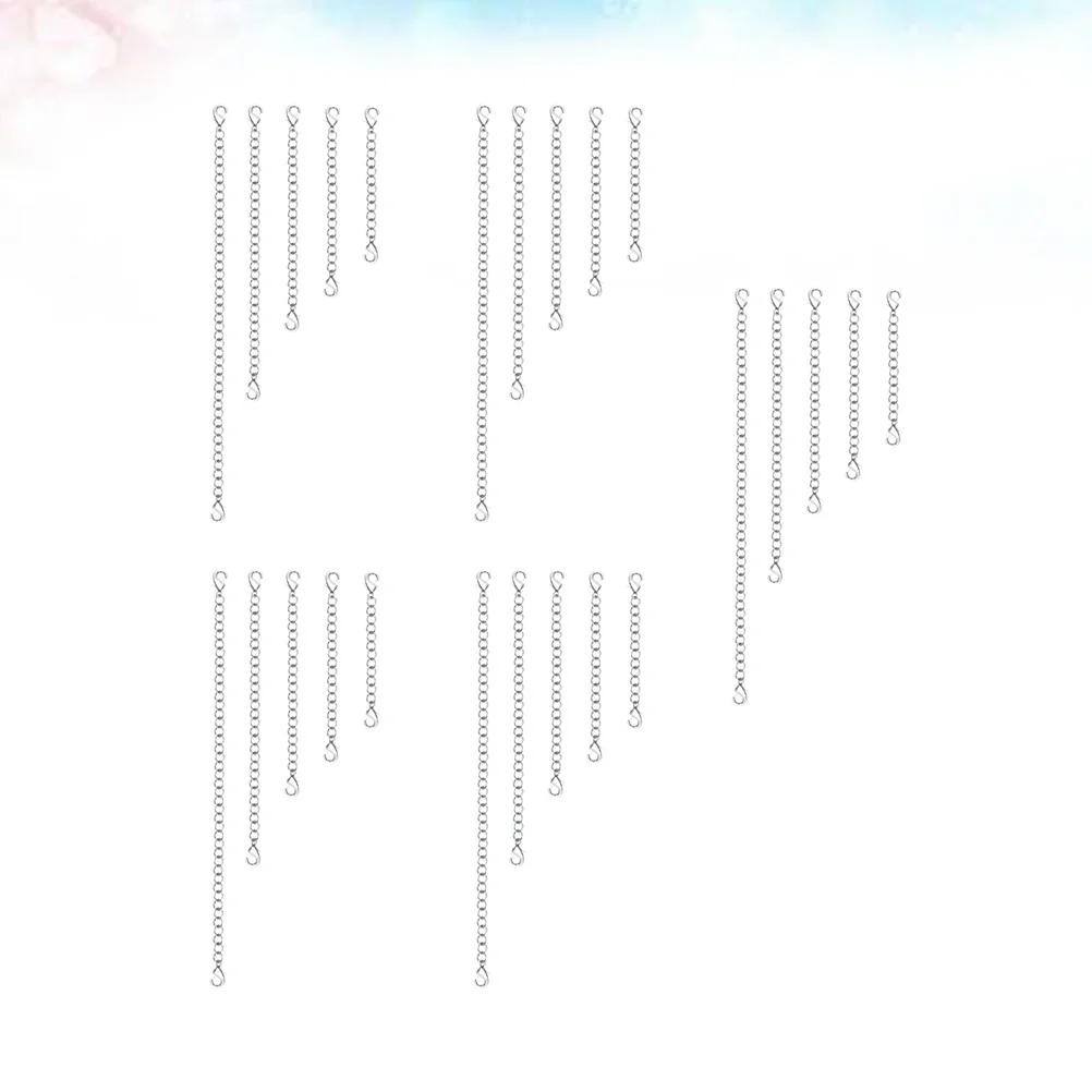 25pcs Stainless Steel Extension Chain 2+3+4+5+6 Inches Shiny Lobster Clasp For Diy Jewelry Making Bracelet Extender Necklace
25pcs Stainless Steel Extension Chain 2+3+4+5+6 Inches Shiny Lobster Clasp For Diy Jewelry Making Bracelet Extender Necklace