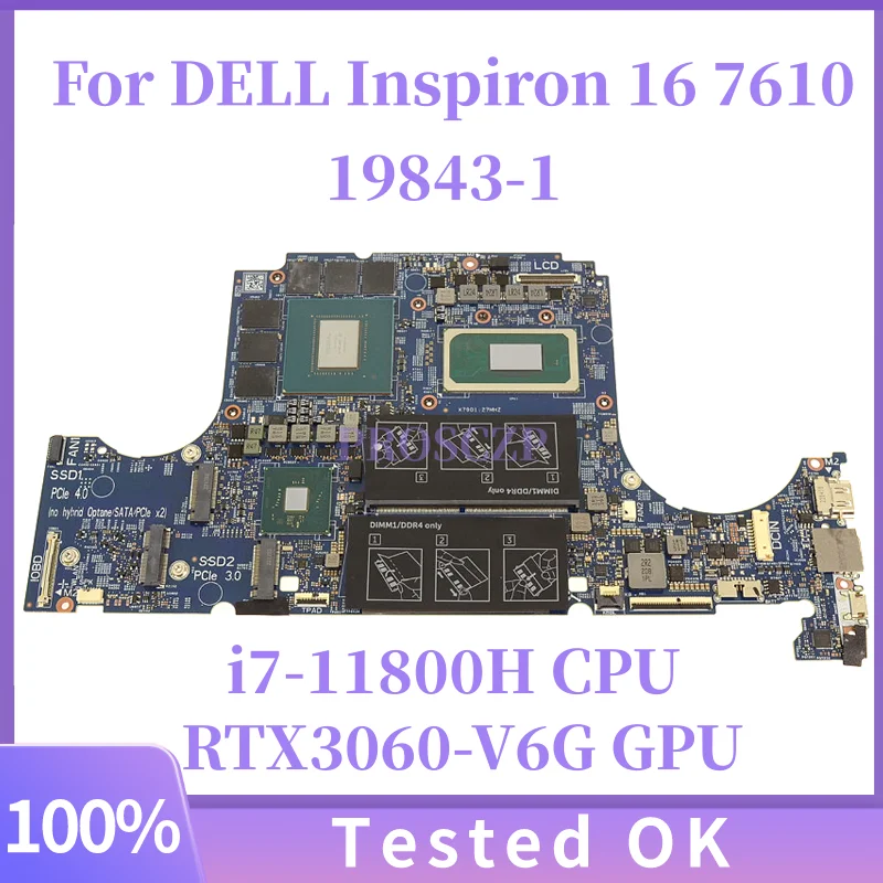 19843-1 для DELL Inspiron 16 7610, материнская плата для ноутбука с процессором i7-11800H RTX3060-V6G, материнская плата графического процессора CN-09FDV3, 100% протестировано, ОК
19843-1 для DELL Inspiron 16 7610, материнская плата для ноутбука с процессором i7-11800H RTX3060-V6G, материнская плата графического процессора CN-09FDV3, 100% протестировано, ОК