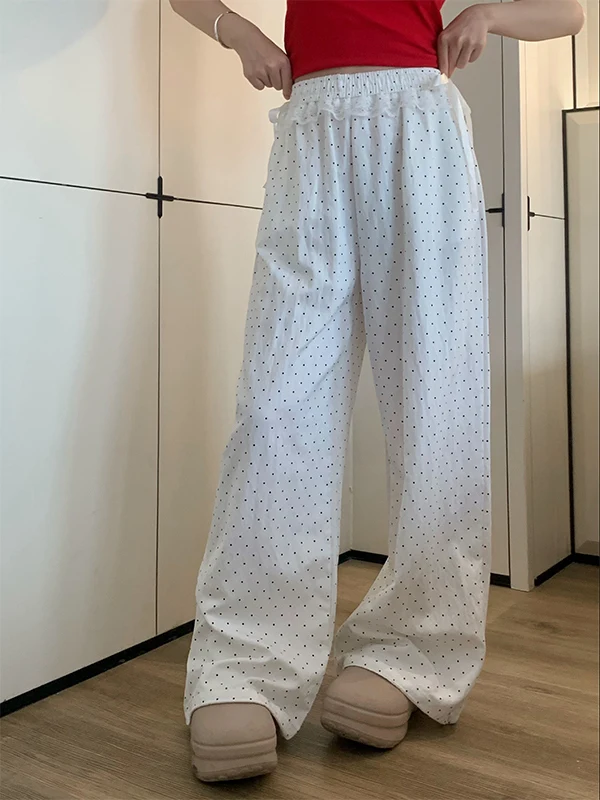 Bla Polka Dot High Waist Straight Leg Wide Leg Pants Women's Casual Trousers Spring New Drop Waist Long Pants Korean Sle
Bla Polka Dot High Waist Straight Leg Wide Leg Pants Women's Casual Trousers Spring New Drop Waist Long Pants Korean Sle