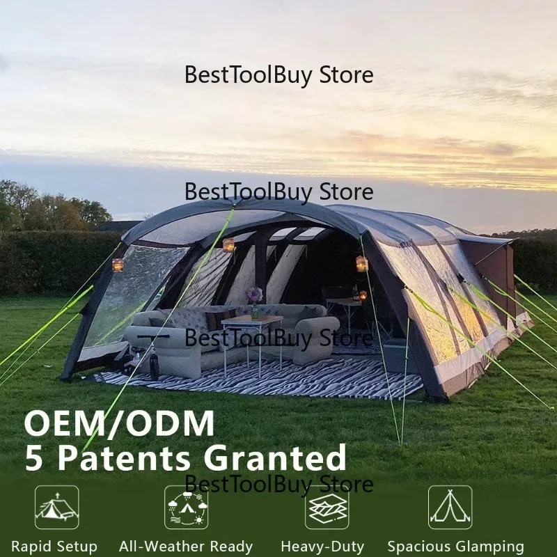 Factory direct salesTunnel Tent Outdoor Waterproof Inflatable 8-10 Persons Large Glamping Airpole Tent for Family Team Camping
Factory direct salesTunnel Tent Outdoor Waterproof Inflatable 8-10 Persons Large Glamping Airpole Tent for Family Team Camping