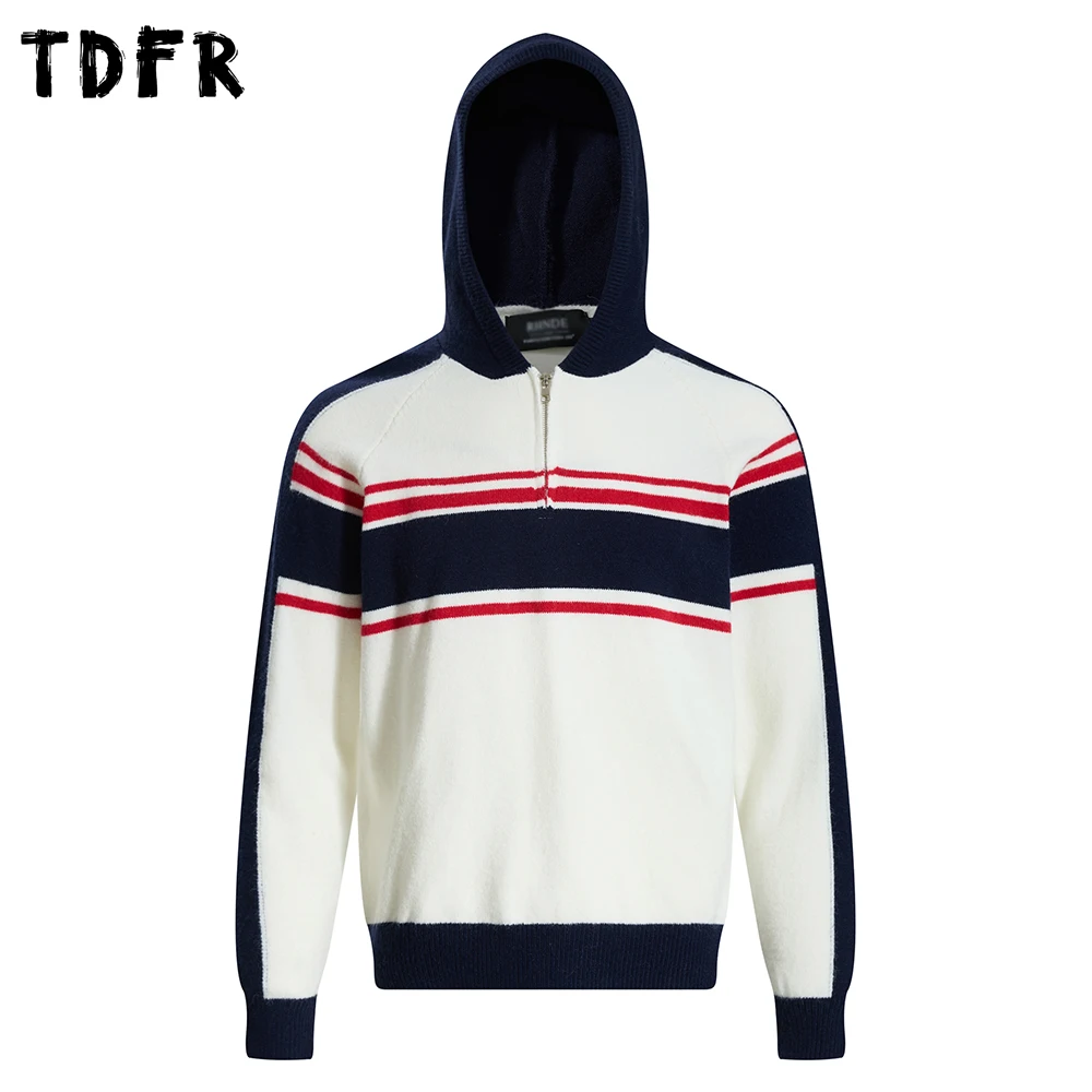 Color Block Hooded Sweater Mens Autumn Winter Retro Casual Loose Raglan Sleeve Half Zipper Knitted Pullover Man
Color Block Hooded Sweater Mens Autumn Winter Retro Casual Loose Raglan Sleeve Half Zipper Knitted Pullover Man