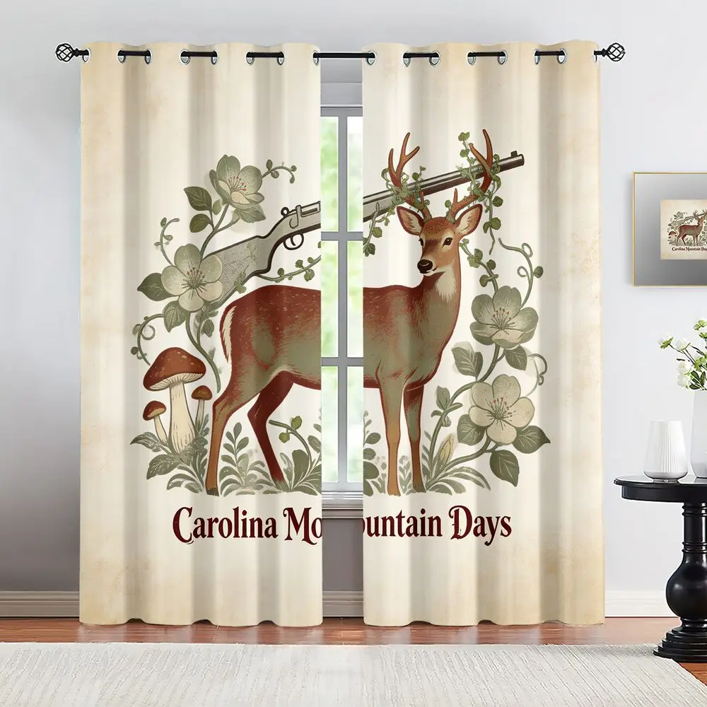 Vintage Deer Rifle Mushroom Printed Curtains Light Blocking 85% Darkening Curtains For Bedroom Living Room Window Home Decor
Vintage Deer Rifle Mushroom Printed Curtains Light Blocking 85% Darkening Curtains For Bedroom Living Room Window Home Decor