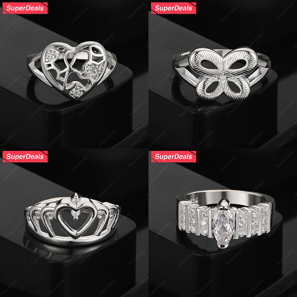 SuperDeals 925 Sterling Silver Crown Butterfly Love Heart Zircon Round Ring Classic Elegant Jewelry Women Birthday Party
SuperDeals 925 Sterling Silver Crown Butterfly Love Heart Zircon Round Ring Classic Elegant Jewelry Women Birthday Party