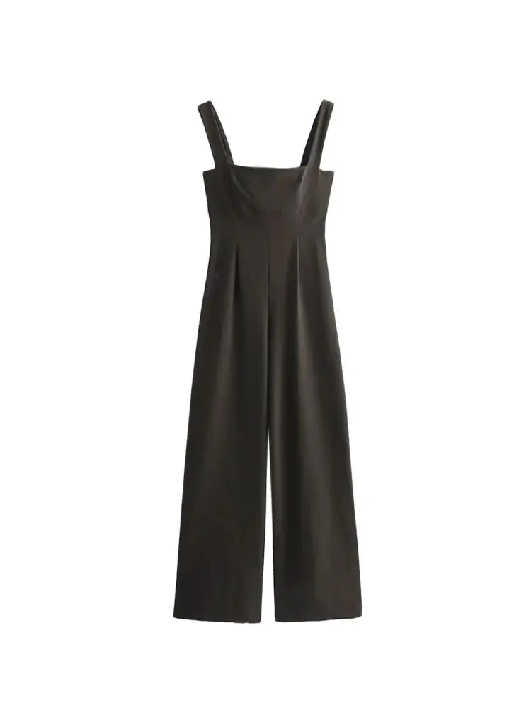 TRZA Women's Wide Leg Jumpsuit Solid Color Side Zipper Straps Fashion Playsuits for Females
TRZA Women's Wide Leg Jumpsuit Solid Color Side Zipper Straps Fashion Playsuits for Females