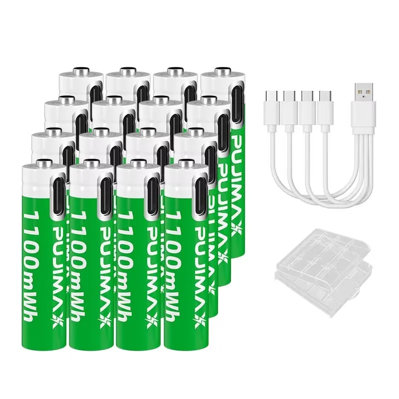 PUJIMAX AAA 1.5V 1100mWh Type-C Rechargeable Lithium Battery Fast charging For Camera Remote Control Microphone Toy Keyboard
PUJIMAX AAA 1.5V 1100mWh Type-C Rechargeable Lithium Battery Fast charging For Camera Remote Control Microphone Toy Keyboard