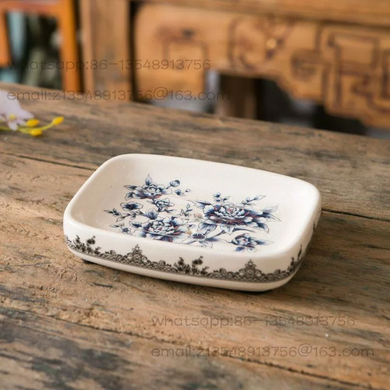 American High-end Ceramic Drain Soap Box European-style Hotel Inn Soap Dish Storage Tray Soap Tray
American High-end Ceramic Drain Soap Box European-style Hotel Inn Soap Dish Storage Tray Soap Tray