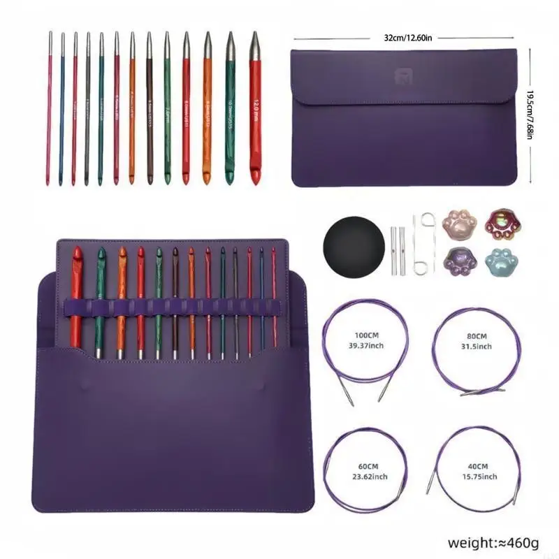 Tunisian Crochet Hook Set 3.5-12.0mm Interchangeable Crochet Hook Weaving Tool
Tunisian Crochet Hook Set 3.5-12.0mm Interchangeable Crochet Hook Weaving Tool