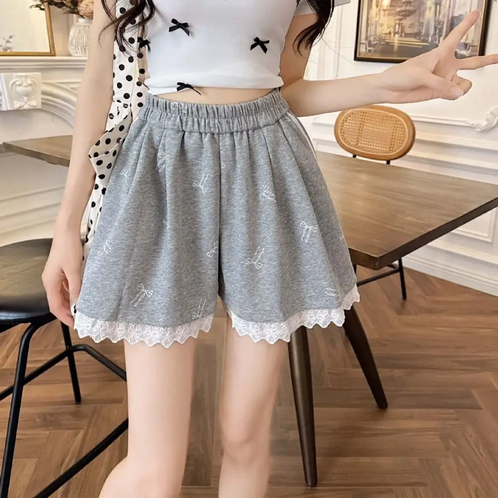 Sweet High Waist Y2K Shorts Women Wide Leg with Pockets Lace Bowknot Shorts Ins Style Elastic Mini Short Pants Streetwear
Sweet High Waist Y2K Shorts Women Wide Leg with Pockets Lace Bowknot Shorts Ins Style Elastic Mini Short Pants Streetwear