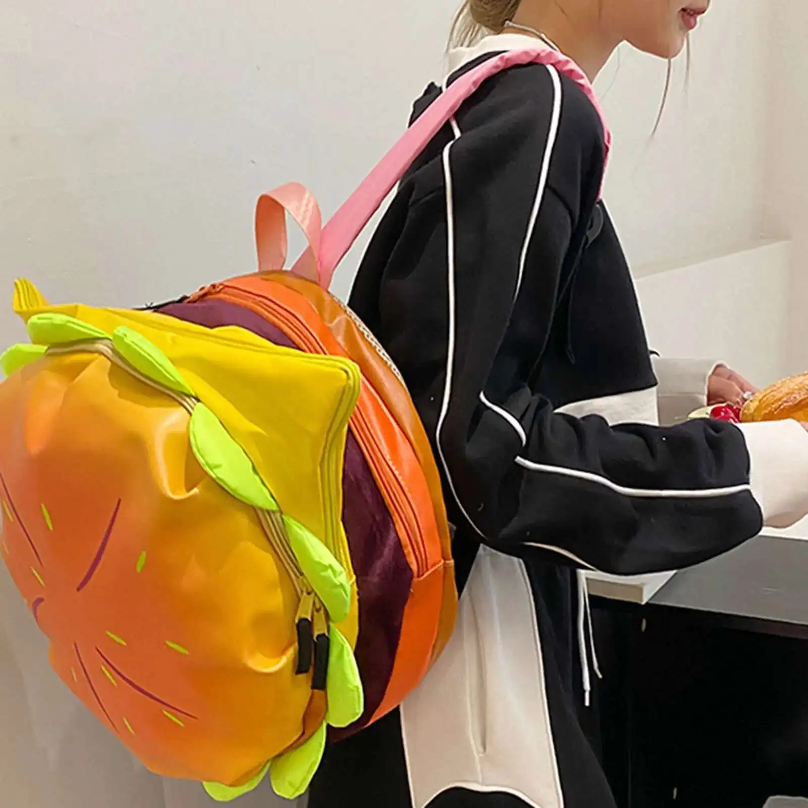 Cartoon Hamburger Daypack Casual Cheeseburger Backpack Large Capacity Fashion Schoolbag Messenger Bag For Travel Outdoor
Cartoon Hamburger Daypack Casual Cheeseburger Backpack Large Capacity Fashion Schoolbag Messenger Bag For Travel Outdoor