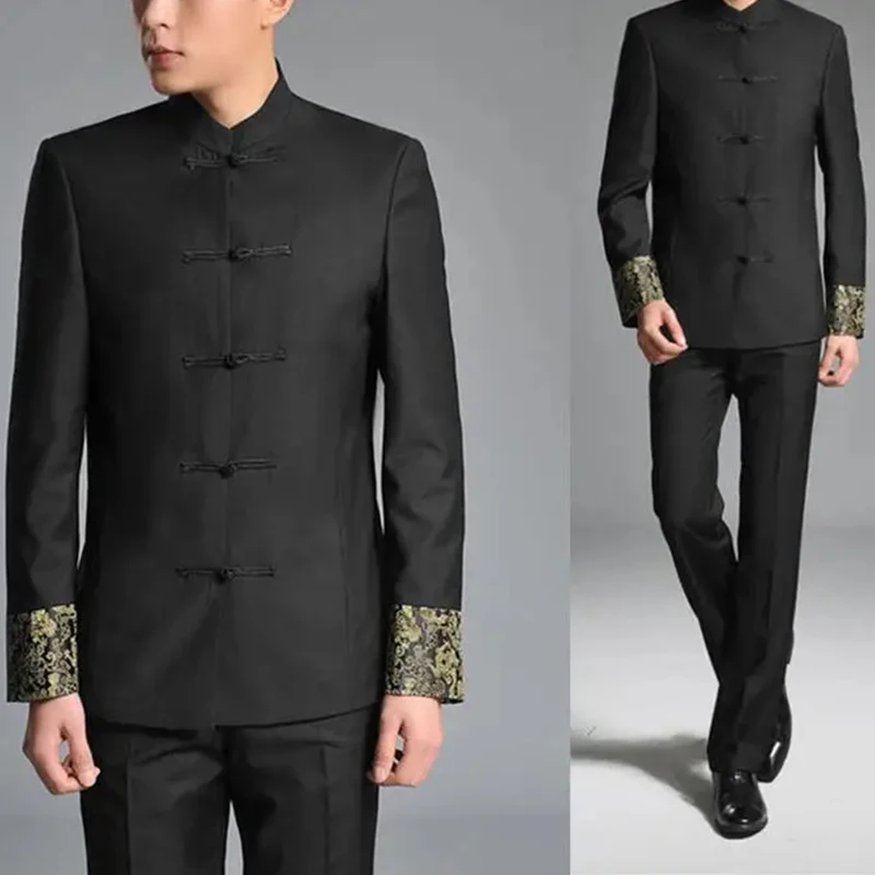 2 Pcs Jacket+Pants Chinese Tunic Suits Men Stand Collar Black Suit Male Slim School Wear Men Blazer Fress Shipping 17
2 Pcs Jacket+Pants Chinese Tunic Suits Men Stand Collar Black Suit Male Slim School Wear Men Blazer Fress Shipping 17