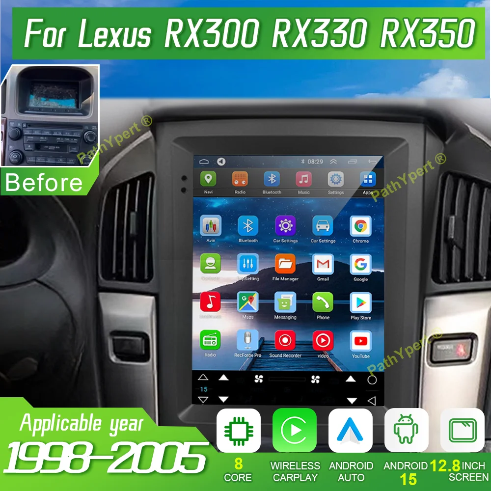 12.8''Car Radio For Lexus RX300 RX330 RX350 1998-2008 Multimedia Player Android 15 Wireless Carplay Auto Touch Screen BT 4G+WIFI
12.8''Car Radio For Lexus RX300 RX330 RX350 1998-2008 Multimedia Player Android 15 Wireless Carplay Auto Touch Screen BT 4G+WIFI
