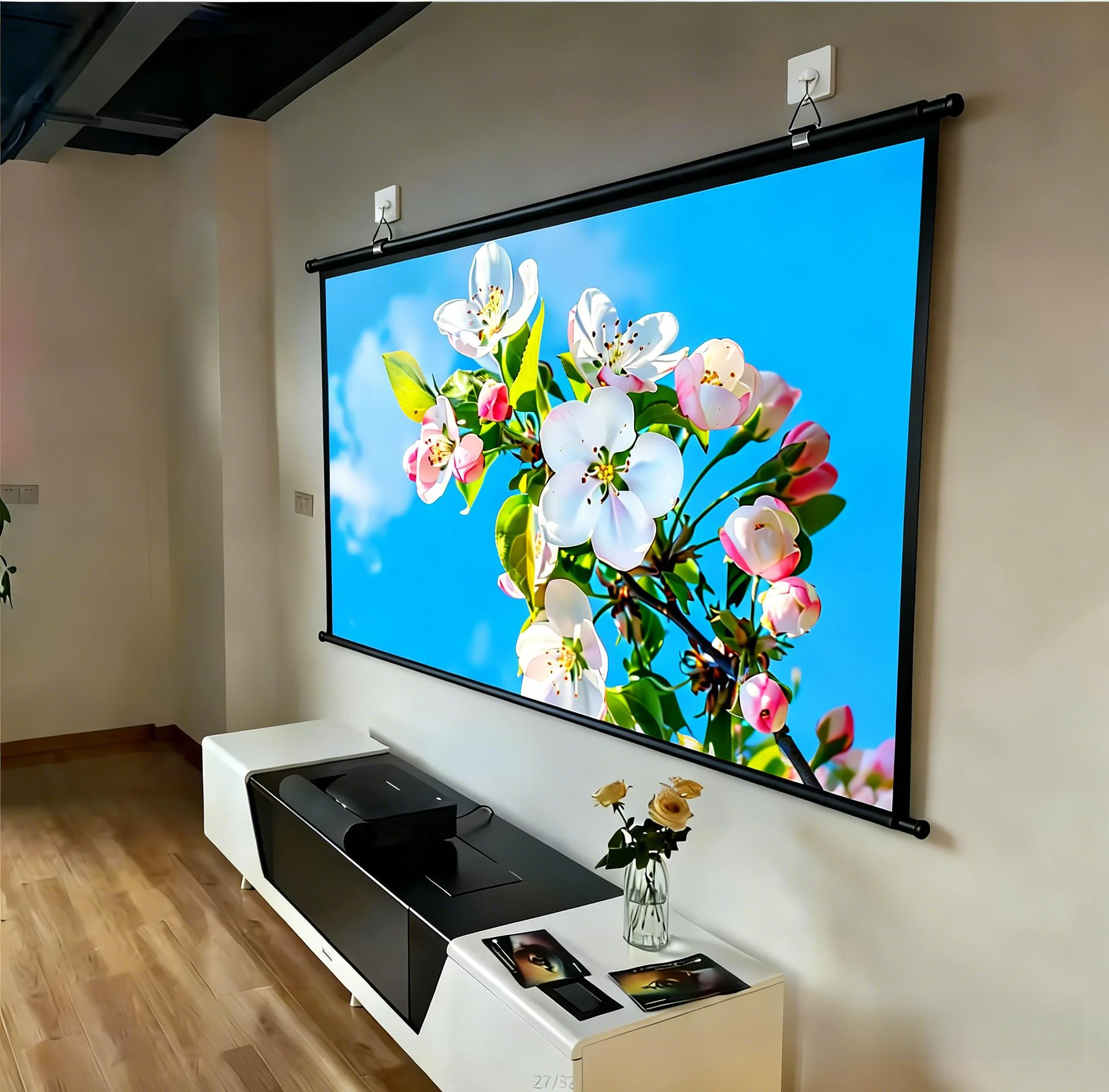 60-133inch 16:9 foldable, wrinkle-resistant, washable wall-mounted projector with a white screen suitable for both indoor
60-133inch 16:9 foldable, wrinkle-resistant, washable wall-mounted projector with a white screen suitable for both indoor