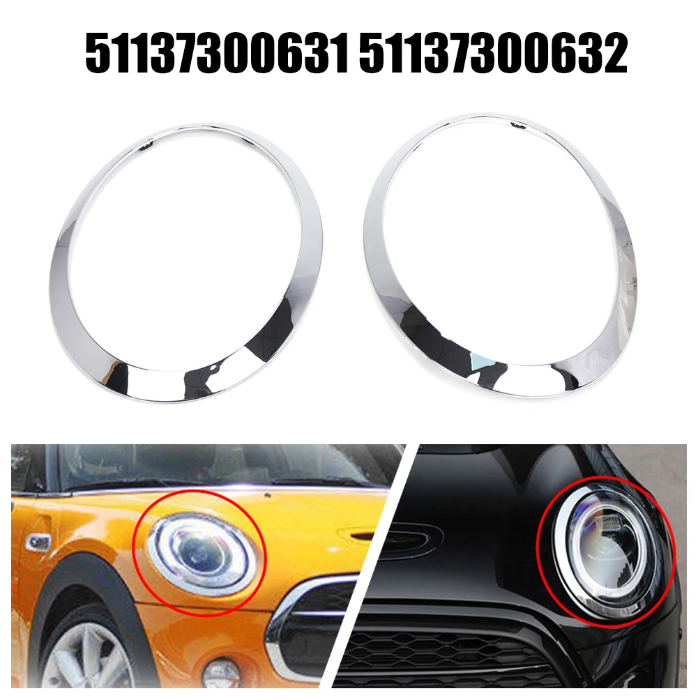 Pair Silver Car Headlight Trim Ring Cover Decor Lamp Frame Styling 51137300631 51137300632 For MINI Cooper F55 F56 F57 2014-2024
Pair Silver Car Headlight Trim Ring Cover Decor Lamp Frame Styling 51137300631 51137300632 For MINI Cooper F55 F56 F57 2014-2024