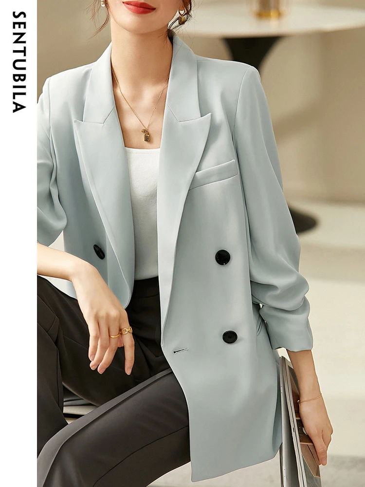 SENTUBILA Three Quarter Sleeve Blazers for Women 2024 Spring Straight Loose Double Breasted Business Work Elegant Suit Jackets
SENTUBILA Three Quarter Sleeve Blazers for Women 2024 Spring Straight Loose Double Breasted Business Work Elegant Suit Jackets