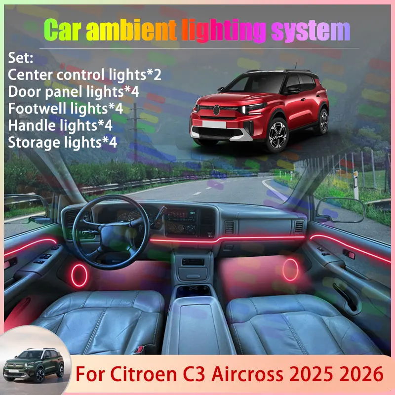 For Citroen C3 Aircross CC24 2025 2026 2/18 in 1 Car Atmosphere Light Lamp RGB Shade Ensemble Streamer Atmosphere Set Auto Parts
For Citroen C3 Aircross CC24 2025 2026 2/18 in 1 Car Atmosphere Light Lamp RGB Shade Ensemble Streamer Atmosphere Set Auto Parts