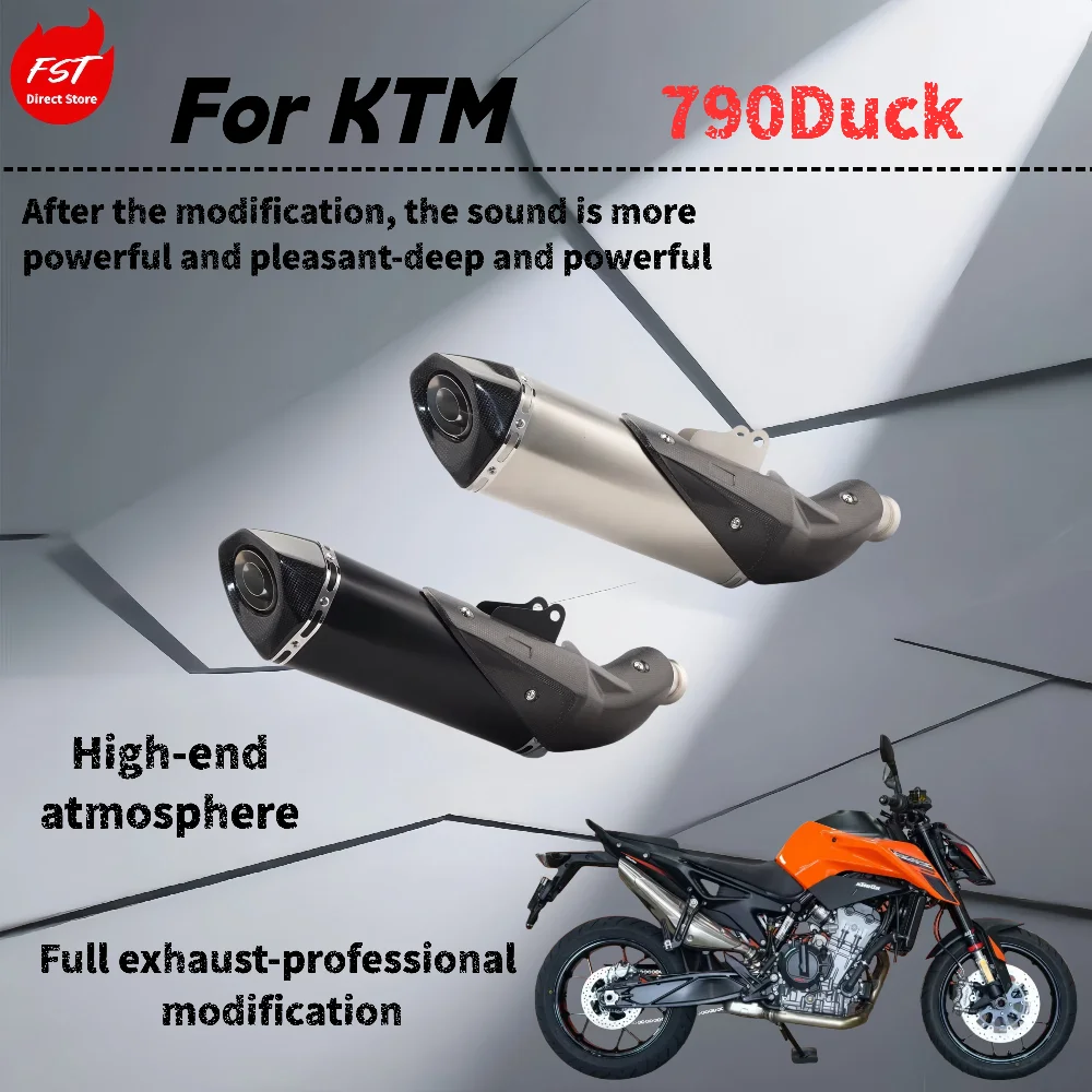 For KTM 790 Duck - modified mid-tail exhaust pipe - the sound is deep, rich and powerful
For KTM 790 Duck - modified mid-tail exhaust pipe - the sound is deep, rich and powerful