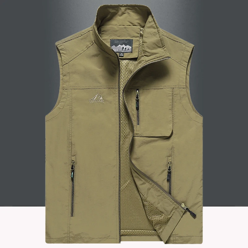 Мужской жилет свободного кроя из быстросохнущей ткани для весны и осени, новинка, для активного отдыха, повседневный, городской, деловой, для досуга, с множеством карманов
Мужской жилет свободного кроя из быстросохнущей ткани для весны и осени, новинка, для активного отдыха, повседневный, городской, деловой, для досуга, с множеством карманов