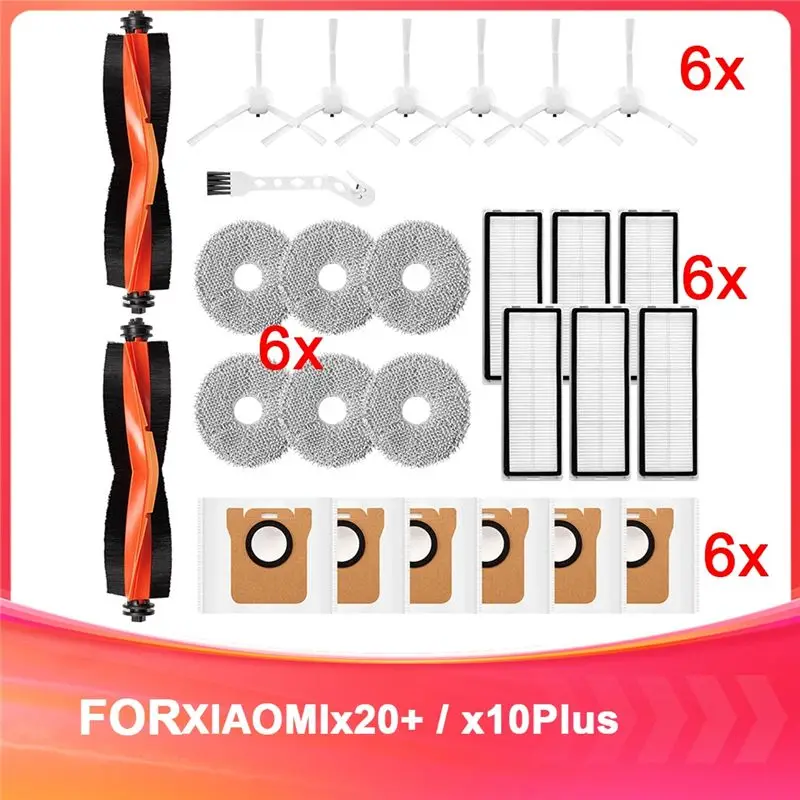 Набор аксессуаров ABKL для робота-пылесоса Xiaomi X20+/X10+, сменные основные щетки, насадки для влажной уборки, мешки для сбора пыли, боковые щетки, фильтры.
Набор аксессуаров ABKL для робота-пылесоса Xiaomi X20+/X10+, сменные основные щетки, насадки для влажной уборки, мешки для сбора пыли, боковые щетки, фильтры.