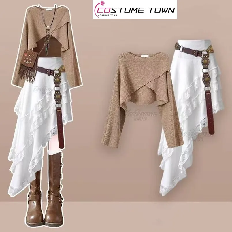 Fashion Women's Set Spring and Autumn Bohemian Style Long Sleeve Knitted Top Strap Skirt 3-Piece Set
Fashion Women's Set Spring and Autumn Bohemian Style Long Sleeve Knitted Top Strap Skirt 3-Piece Set