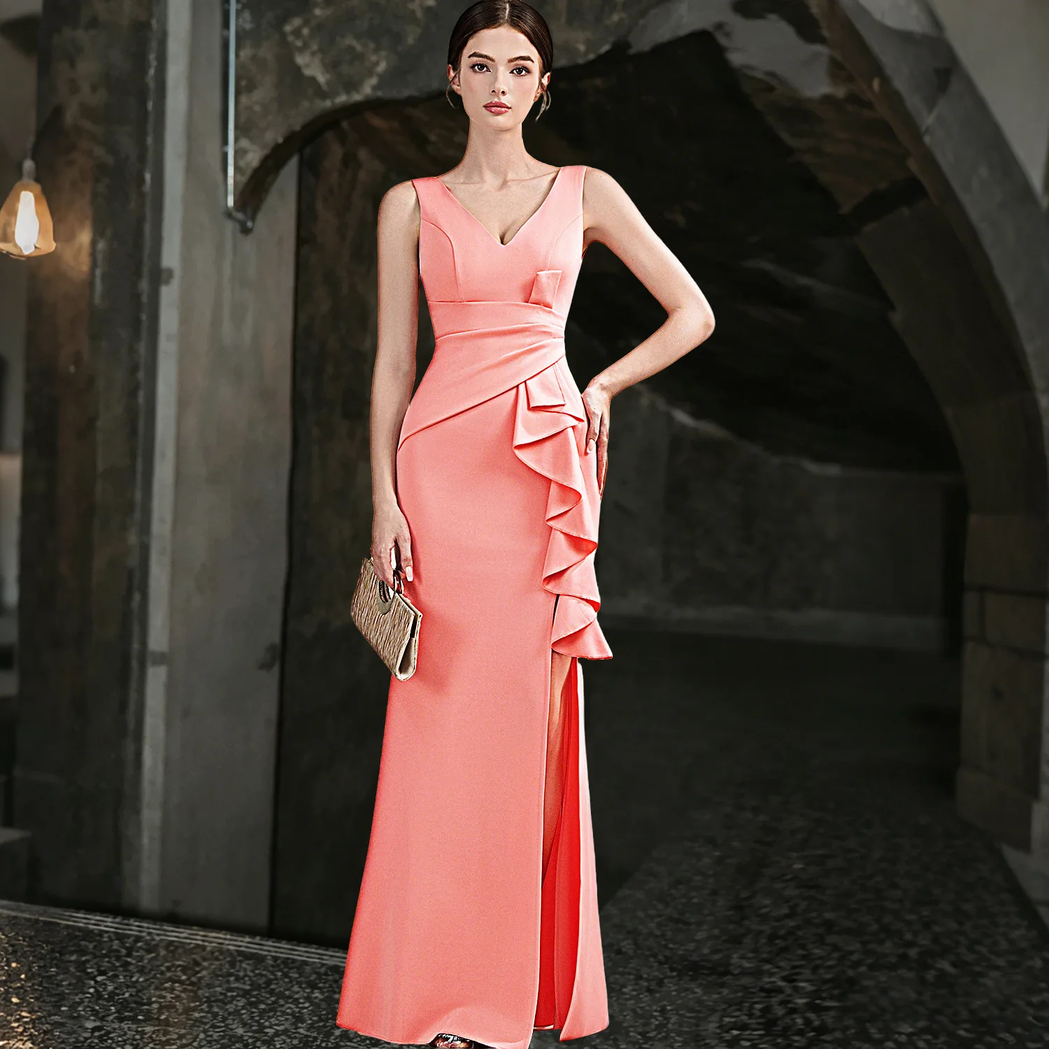 Women's Evening Dress Banquet Temperament Socialite Style High-End Side Slit Daily Sleeveless Long Dress
Women's Evening Dress Banquet Temperament Socialite Style High-End Side Slit Daily Sleeveless Long Dress