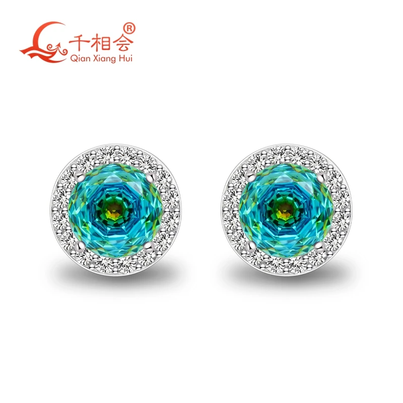 earrings melee white moissanite Halo earrings 6mm round 8.3mm blue purple eye's stone mixed special color cz stone S925 silver
earrings melee white moissanite Halo earrings 6mm round 8.3mm blue purple eye's stone mixed special color cz stone S925 silver