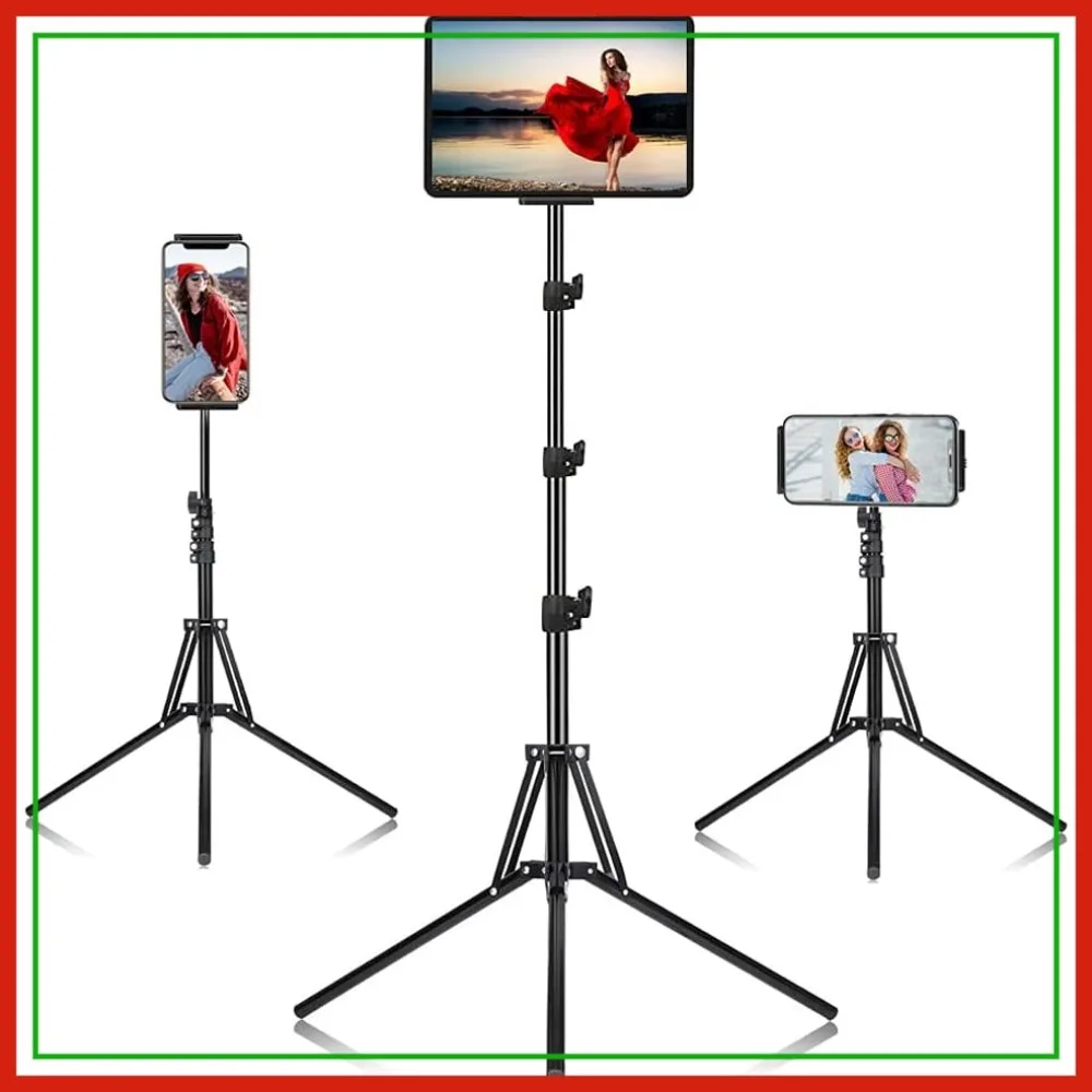 65" Adjustable iPad Tripod Stand, 360° Rotating Mount for iPad Pro, iPhone, Kindle & Tablets 4.5-12.9 Inch
65" Adjustable iPad Tripod Stand, 360° Rotating Mount for iPad Pro, iPhone, Kindle & Tablets 4.5-12.9 Inch