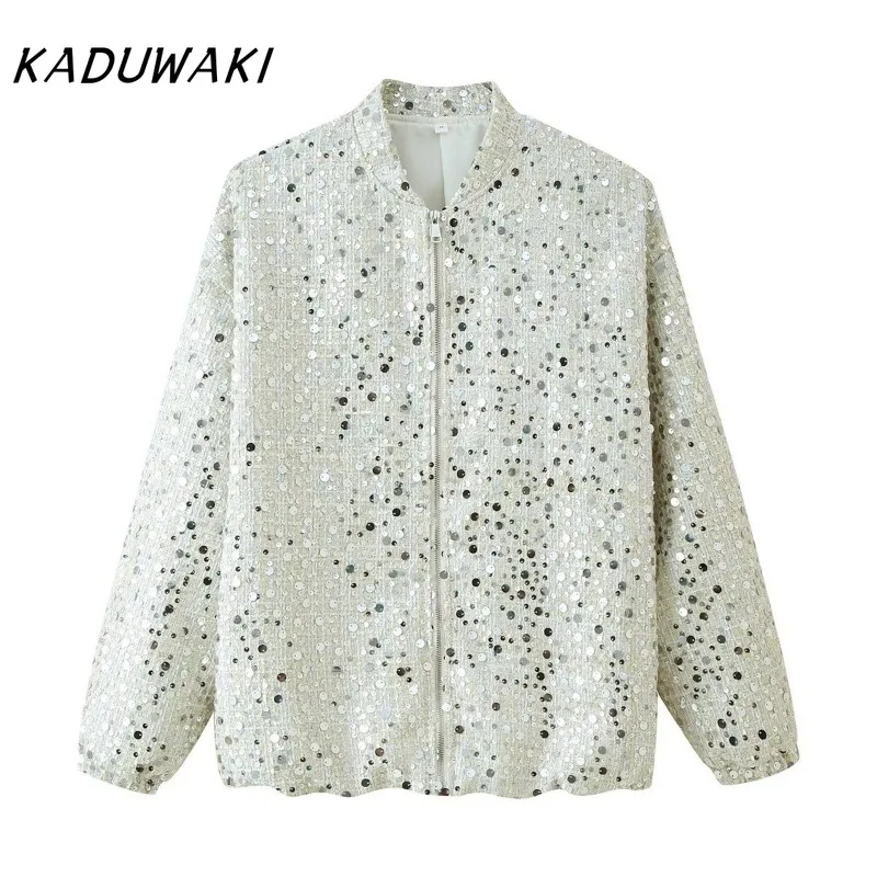 KADUWAKI Elegant Sequin Loose Jacket Women Long Sleeve O-neck Zipper Party Jackets Female 2025 Autumn Fashion Shinny Coat Lady
KADUWAKI Elegant Sequin Loose Jacket Women Long Sleeve O-neck Zipper Party Jackets Female 2025 Autumn Fashion Shinny Coat Lady