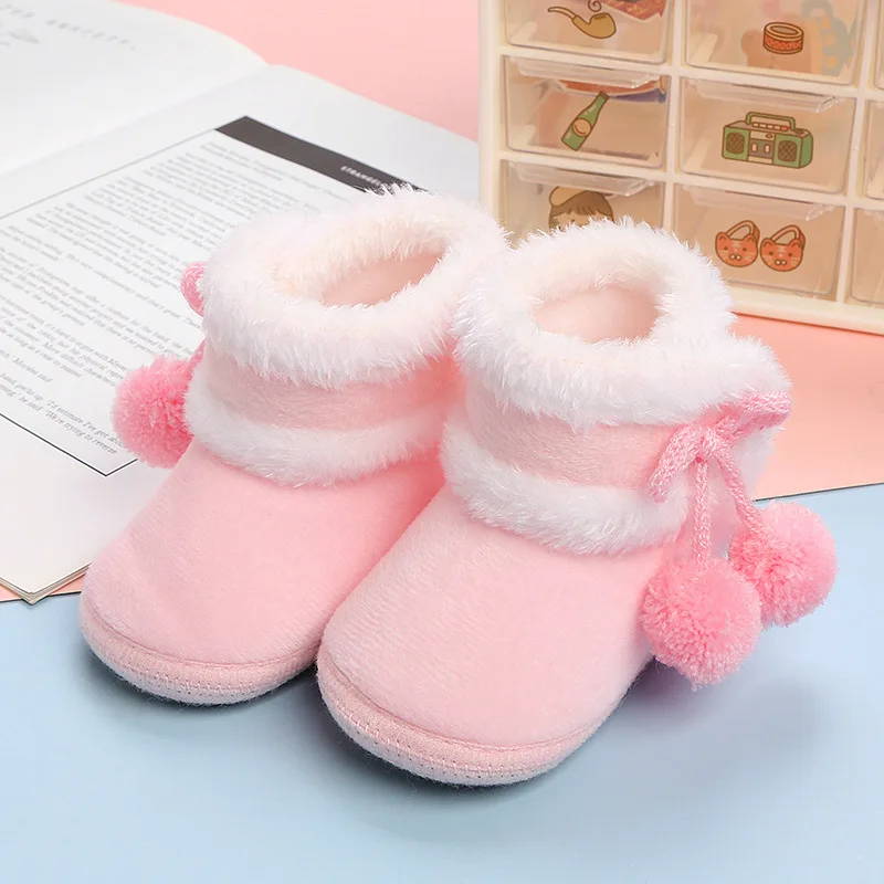 Winter Baby High Top Snow Boots Cute Pompom Infant Thick Warm Plush Shoes Anti-skid Soled Newborn First Walkers Foot 10.5-12CM
Winter Baby High Top Snow Boots Cute Pompom Infant Thick Warm Plush Shoes Anti-skid Soled Newborn First Walkers Foot 10.5-12CM