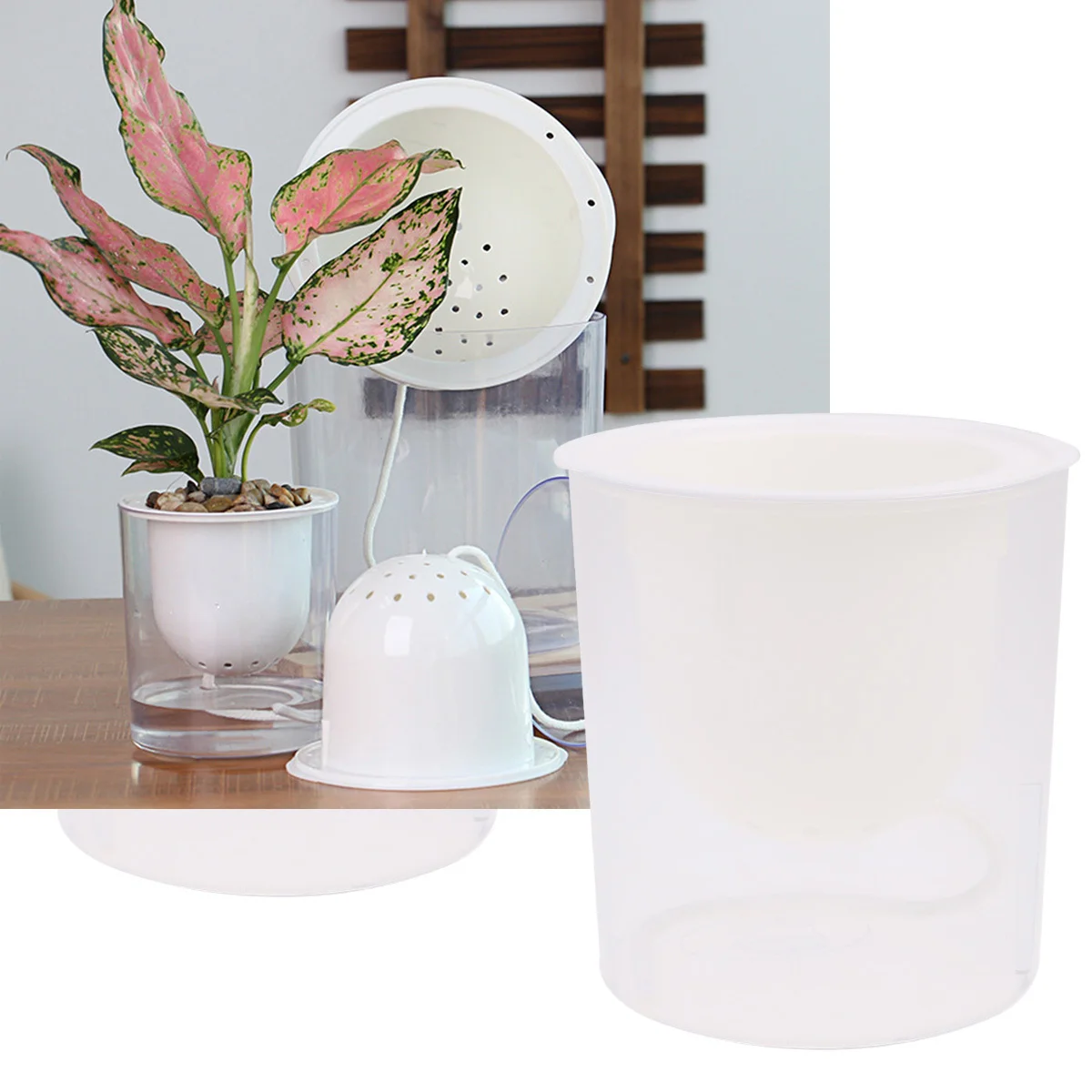 2Pcs Lazy Plant Pot Transparent Plastic Self Watering Planter for Indoor Outdoor Gardening Decorative Flower Container with
2Pcs Lazy Plant Pot Transparent Plastic Self Watering Planter for Indoor Outdoor Gardening Decorative Flower Container with