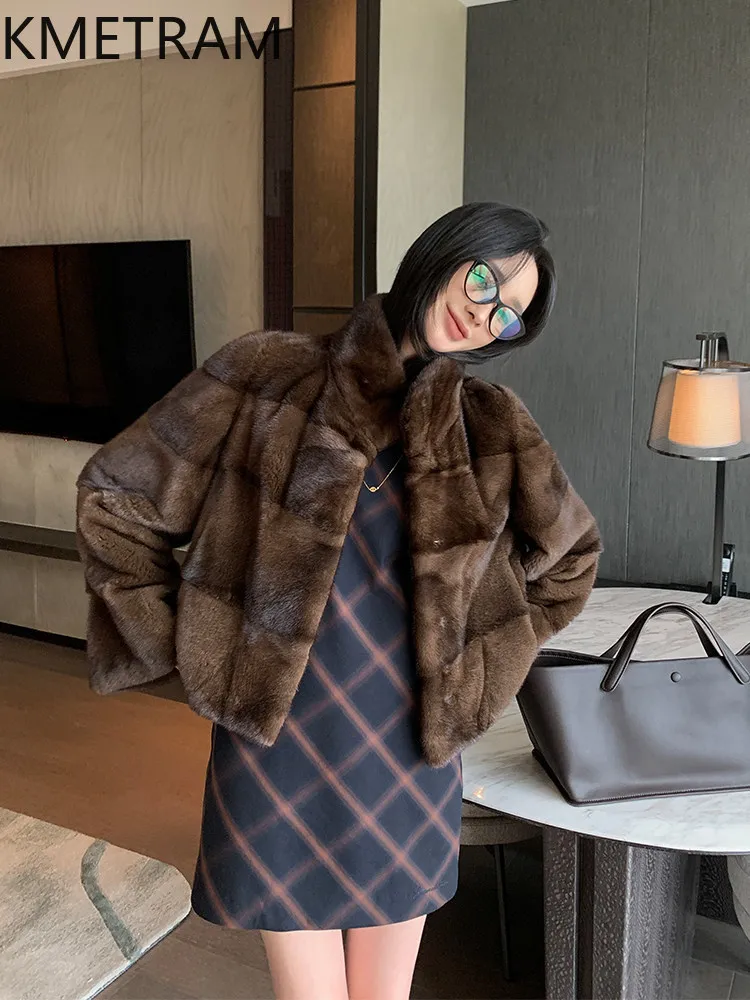 KMETRAM Women's Natural Mink Fur Jacket Stand Collar Real Fur Coat Woman High Quality Fur Coat New Winter Clothing 2026 casaco
KMETRAM Women's Natural Mink Fur Jacket Stand Collar Real Fur Coat Woman High Quality Fur Coat New Winter Clothing 2026 casaco