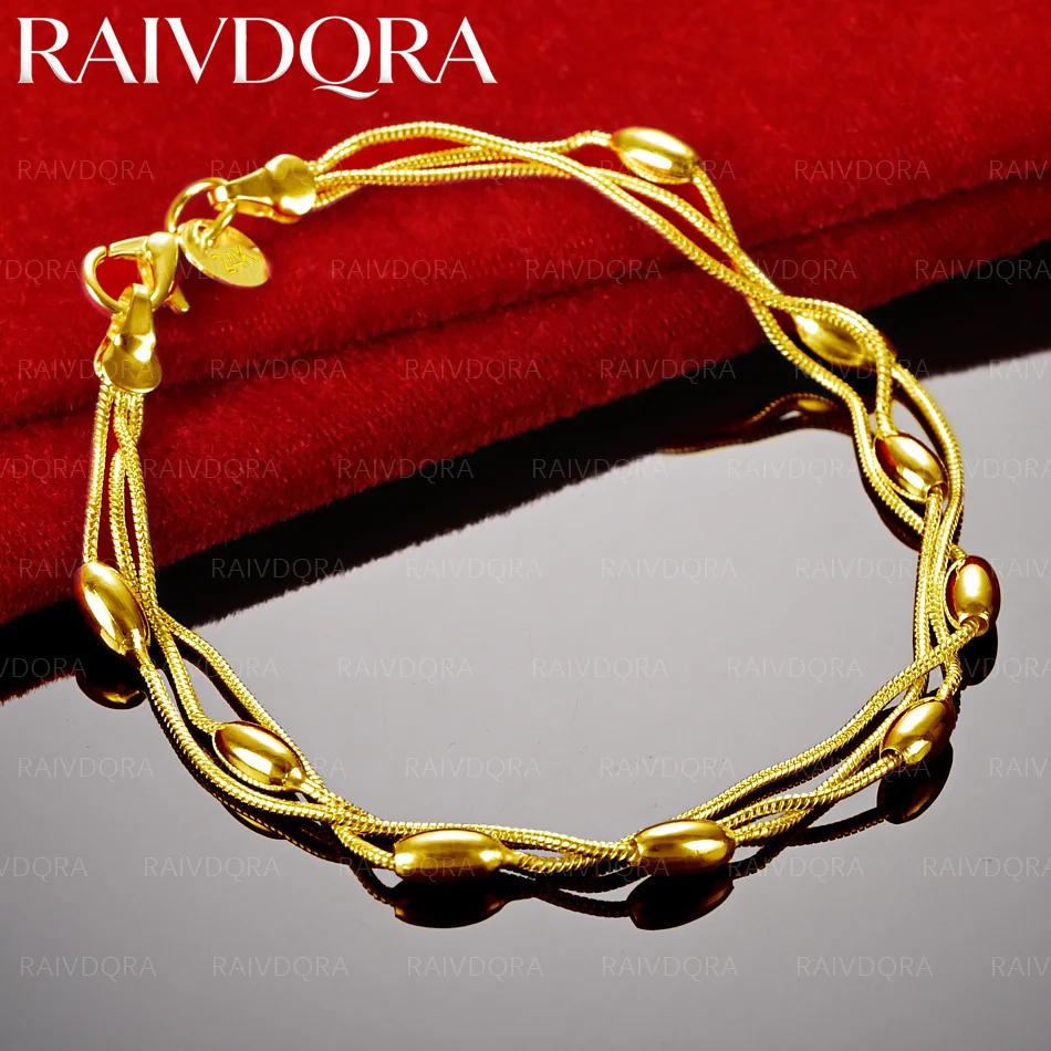 18K Gold Plated Oval Beads Bracelets For Women Anniversary Jewelry Gift Popular Wild Fashion Party
18K Gold Plated Oval Beads Bracelets For Women Anniversary Jewelry Gift Popular Wild Fashion Party