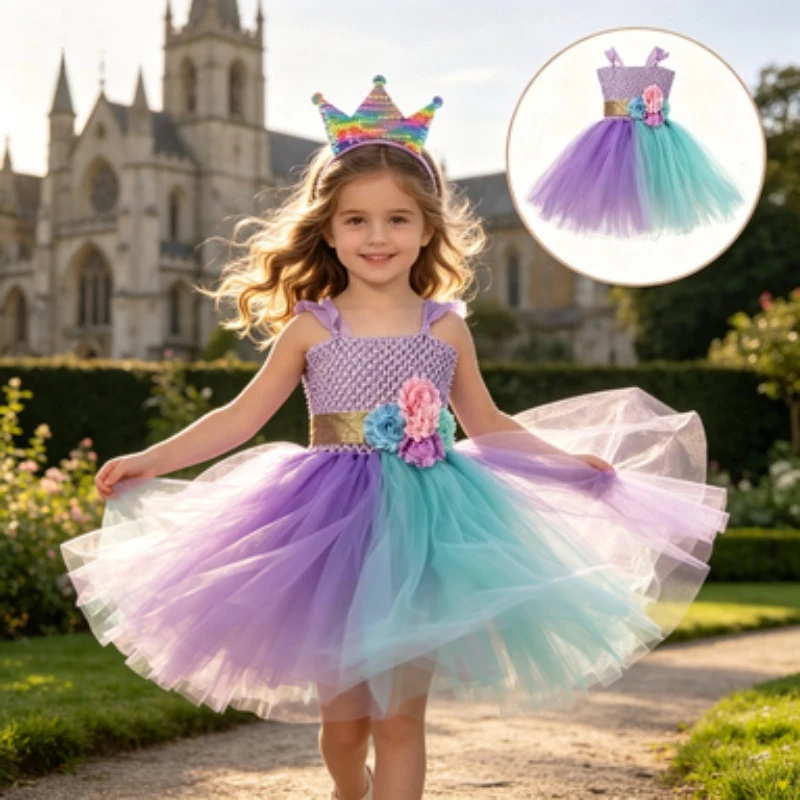 Sweet-style girls' birthday dress,lovely colorful tutu skirt,kids' birthday party gown,Princess dress suitable for photo shoots
Sweet-style girls' birthday dress,lovely colorful tutu skirt,kids' birthday party gown,Princess dress suitable for photo shoots