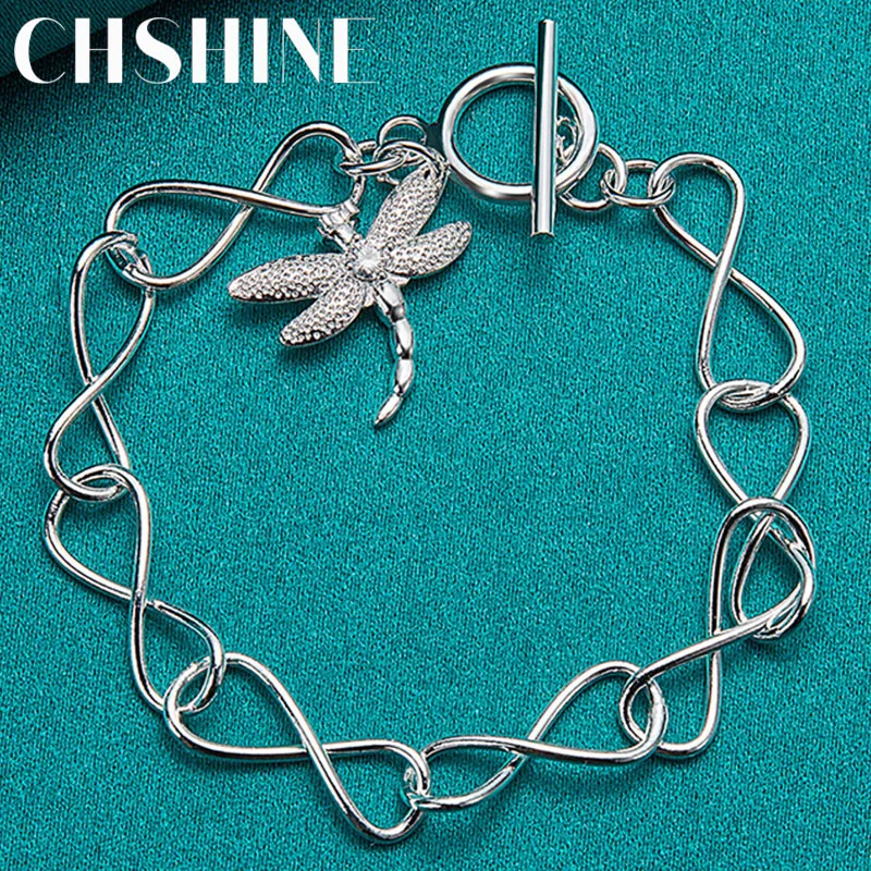CHSHINE 925 Sterling Silver Dragonfly Pendant Bracelet For Women Fashion Wedding Engagement Party Charm Jewelry
CHSHINE 925 Sterling Silver Dragonfly Pendant Bracelet For Women Fashion Wedding Engagement Party Charm Jewelry