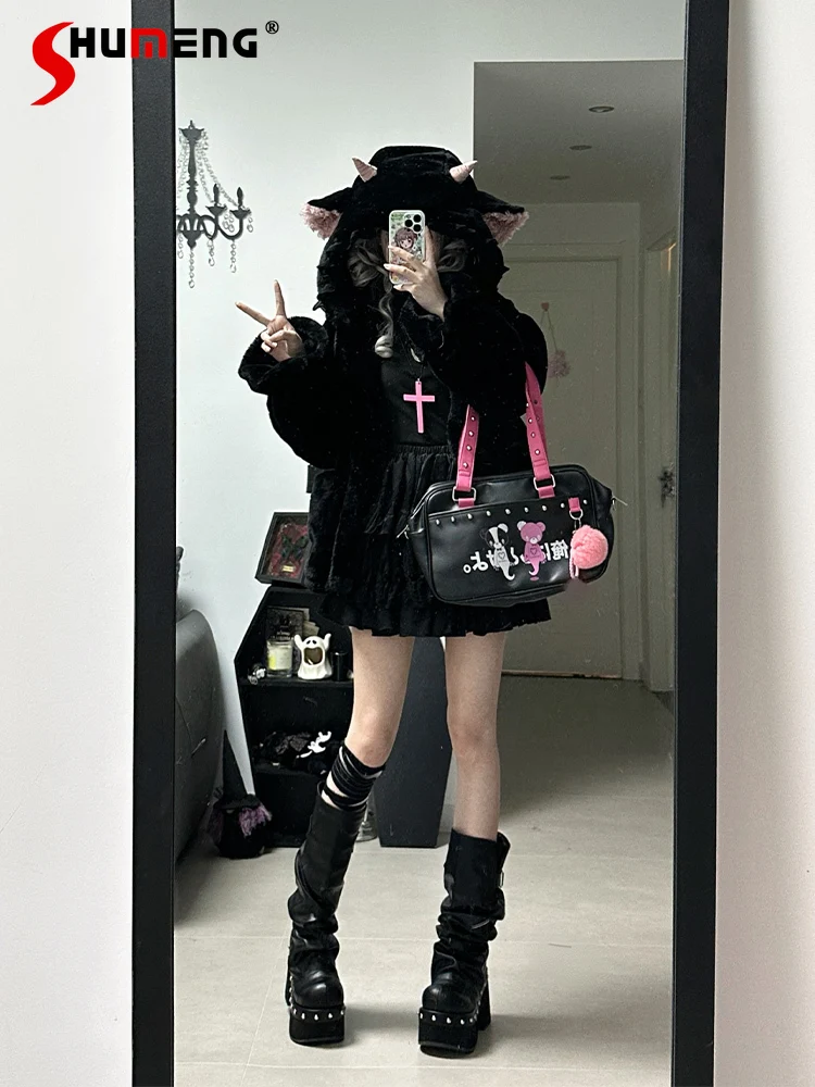 Winter Warm Plush Jacket Subculture Mine Girl's Sweet Cool Fashion Faux Fur Coat Woman's Punk Dark Gothic Fur Outerwear Clothing
Winter Warm Plush Jacket Subculture Mine Girl's Sweet Cool Fashion Faux Fur Coat Woman's Punk Dark Gothic Fur Outerwear Clothing