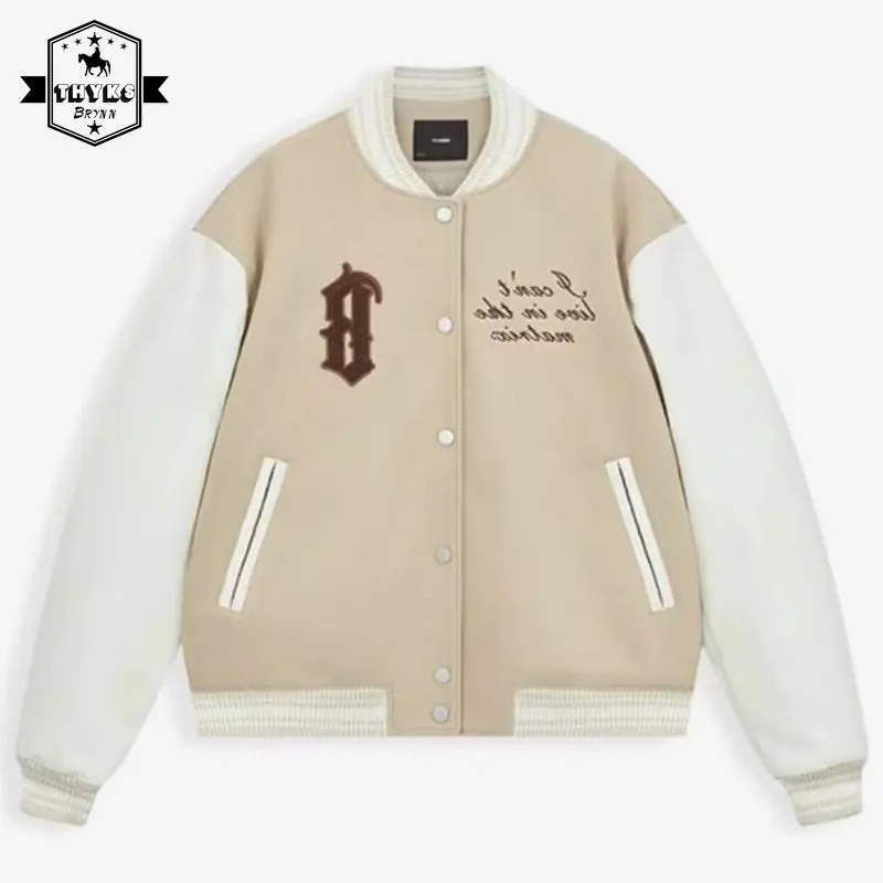 Vintage Embroidery Varsity Jackets for Men PU Leather Stitching Patchwork Baseball Uniform Couple Oversize Street Bomber Jacket
Vintage Embroidery Varsity Jackets for Men PU Leather Stitching Patchwork Baseball Uniform Couple Oversize Street Bomber Jacket