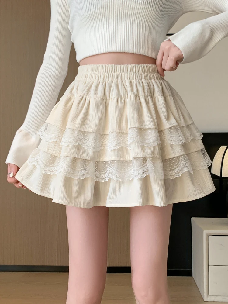Ballet Style Light Beige Cake Skirt Half-length Women's Spring Autumn New High Waist A-line Lace Short Skirt Korean Version
Ballet Style Light Beige Cake Skirt Half-length Women's Spring Autumn New High Waist A-line Lace Short Skirt Korean Version