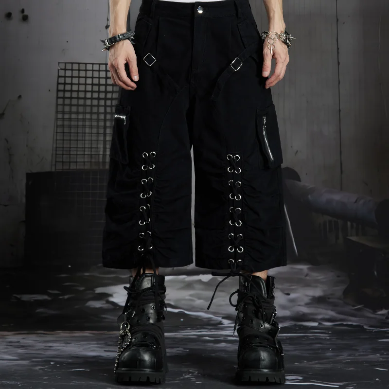 MWJLPWQ Multi Pocket Cargo Short Side Lace Up Ruched Detail Adjustable Strap High Waist Men Dark Punk Street Casual Bottom 16943
MWJLPWQ Multi Pocket Cargo Short Side Lace Up Ruched Detail Adjustable Strap High Waist Men Dark Punk Street Casual Bottom 16943