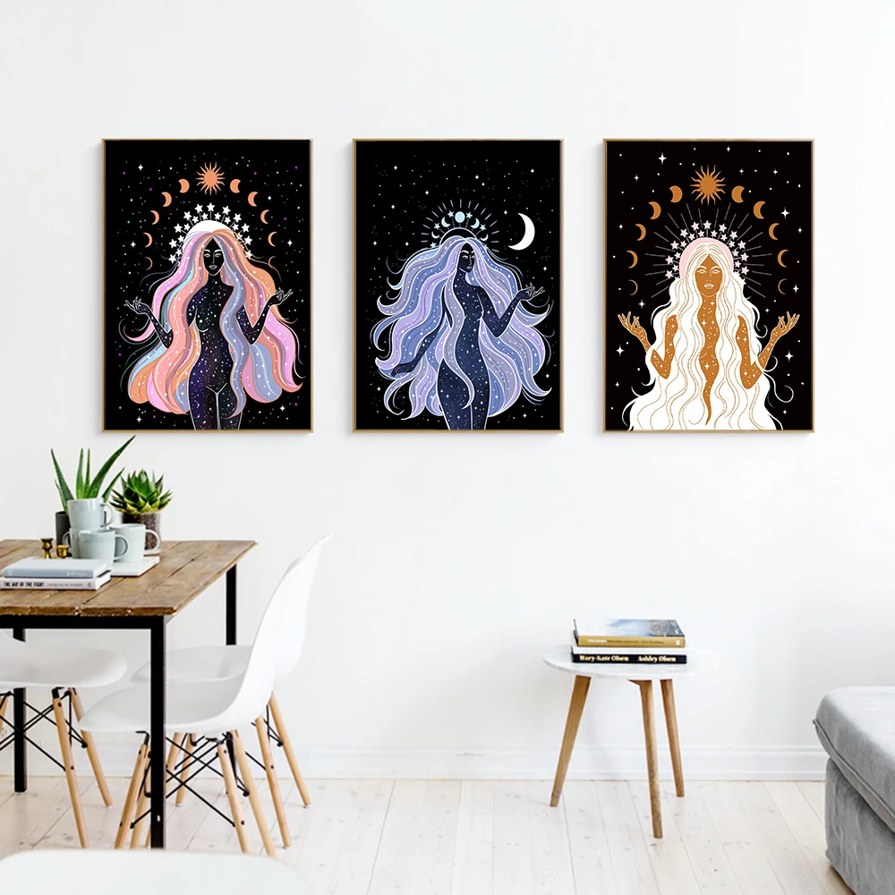 Boho Witch Earth Celestial Body Star Moon Sun Goddess Posters Picture Canvas Wall Home Decor Painting for Living Room Decoration
Boho Witch Earth Celestial Body Star Moon Sun Goddess Posters Picture Canvas Wall Home Decor Painting for Living Room Decoration