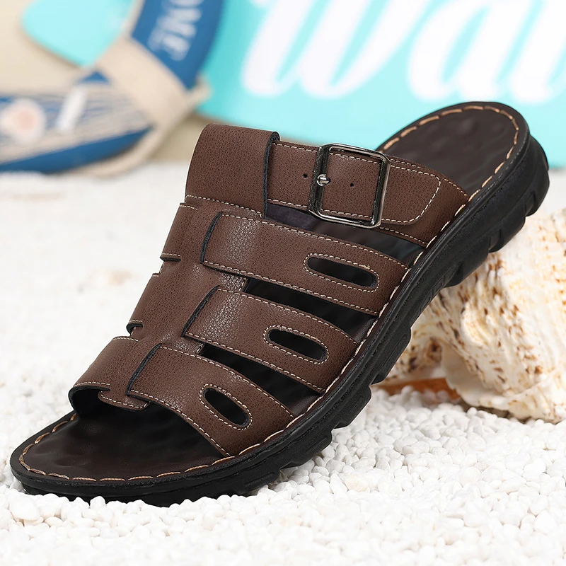 Men's Summer 2025 New Leather Casual Beach Shoes Slip-On Soft Bottom Dual-Purpose Clogs Breathable Anti-Slip Durable Sandals
Men's Summer 2025 New Leather Casual Beach Shoes Slip-On Soft Bottom Dual-Purpose Clogs Breathable Anti-Slip Durable Sandals