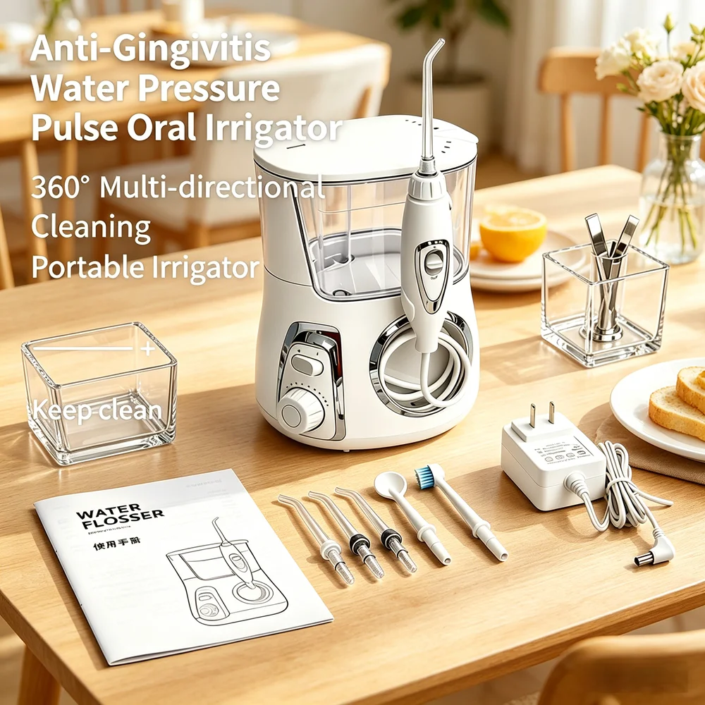 Advanced Countertop Dental Oral Irrigator Water Flosser 5 Tips 10 Modes 800ML Tank Remove Plaque Prevent Bad Breath & Cavities
Advanced Countertop Dental Oral Irrigator Water Flosser 5 Tips 10 Modes 800ML Tank Remove Plaque Prevent Bad Breath & Cavities