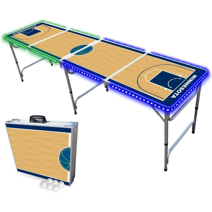 8Foot Folding Portable Pong Table with Optional Cup Holes and LED Lights for Indoor Outdoor Recreation Ideal for Home Game Room
8Foot Folding Portable Pong Table with Optional Cup Holes and LED Lights for Indoor Outdoor Recreation Ideal for Home Game Room