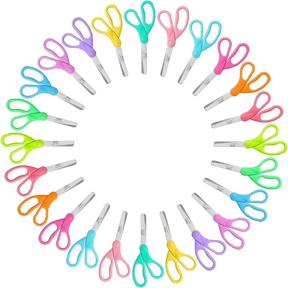 5-Inch 24-Pack Bright Color Stainless Steel Blade Comfort Grip Safety Scissors for Kids and Toddlers
5-Inch 24-Pack Bright Color Stainless Steel Blade Comfort Grip Safety Scissors for Kids and Toddlers