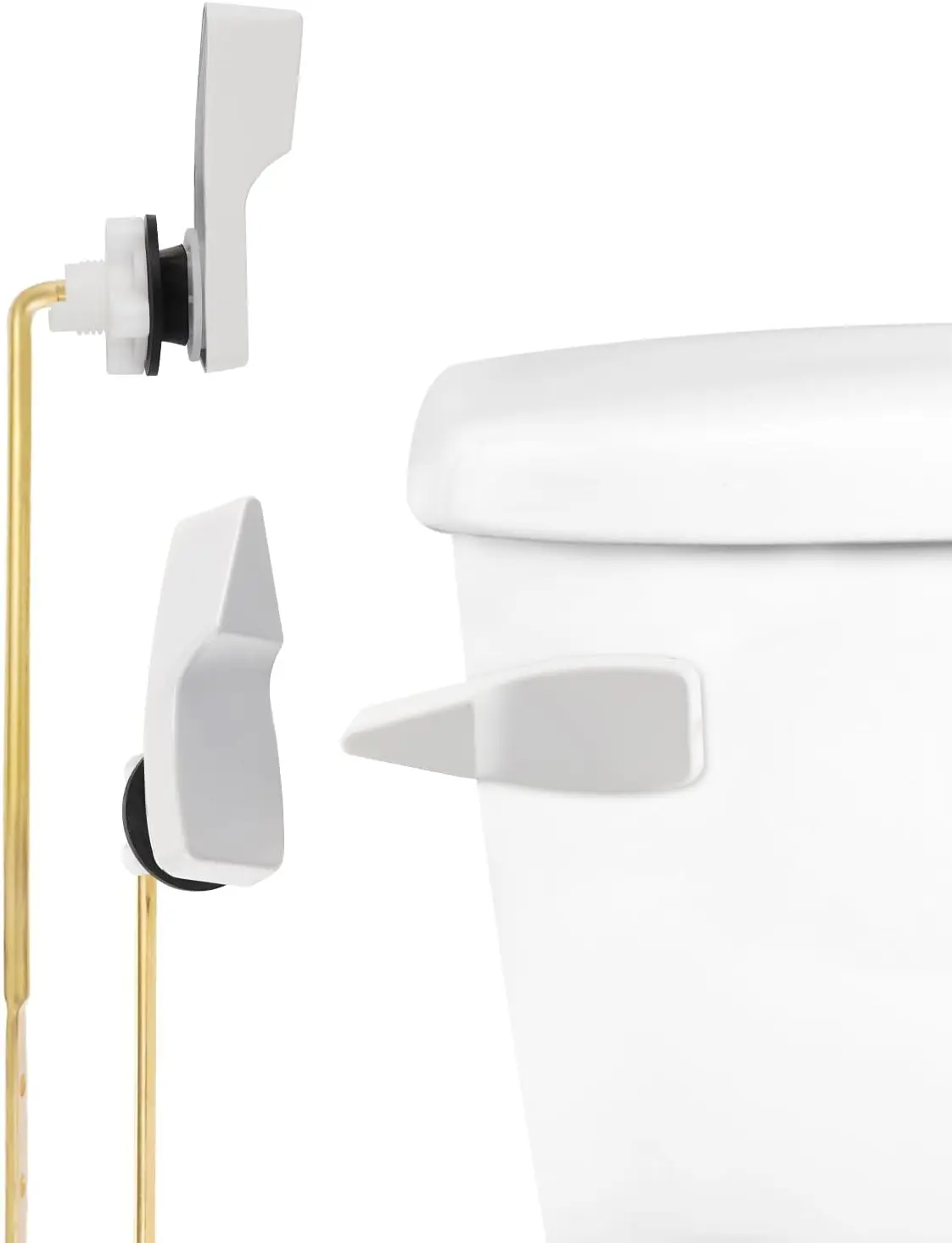 Front Mount Toilet Handle Replacement for American Standard Tanks, Zinc Alloy Flush Lever with Stainless Steel Chain, White
Front Mount Toilet Handle Replacement for American Standard Tanks, Zinc Alloy Flush Lever with Stainless Steel Chain, White