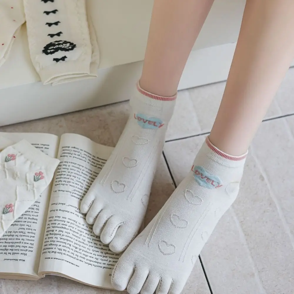 2Pairs Sweat Absorption Heart Cotton Toe Socks Sweet Jacquard Toe Separated Socks Flower Bow Hosiery Boat Tube Socks Women Daily
2Pairs Sweat Absorption Heart Cotton Toe Socks Sweet Jacquard Toe Separated Socks Flower Bow Hosiery Boat Tube Socks Women Daily
