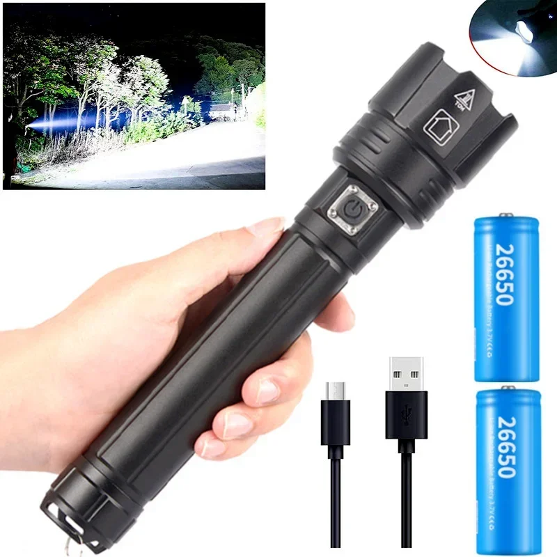 Powerful XHP70/90 Led Flashlight USB Rechargeable Waterproof Torch Zoom Hunting Camping Torch Work Lamp By 26650 Battery
Powerful XHP70/90 Led Flashlight USB Rechargeable Waterproof Torch Zoom Hunting Camping Torch Work Lamp By 26650 Battery