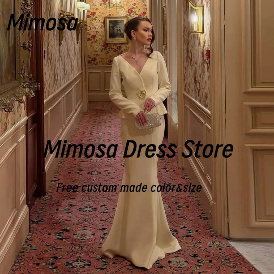 Mimosa 2-Pieces Evening Dresses 2026 V Neck Flower Long Sleeves Prom Dress Women Wear Formal Party Gowns Customized
Mimosa 2-Pieces Evening Dresses 2026 V Neck Flower Long Sleeves Prom Dress Women Wear Formal Party Gowns Customized