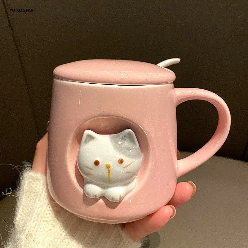 Creative Ceramic Cup Cute Mug With Lid Spoon 3D Three-dimensional Water Cup Korean Girl Heart Milk Cup Couple Students Mugs Gift
Creative Ceramic Cup Cute Mug With Lid Spoon 3D Three-dimensional Water Cup Korean Girl Heart Milk Cup Couple Students Mugs Gift