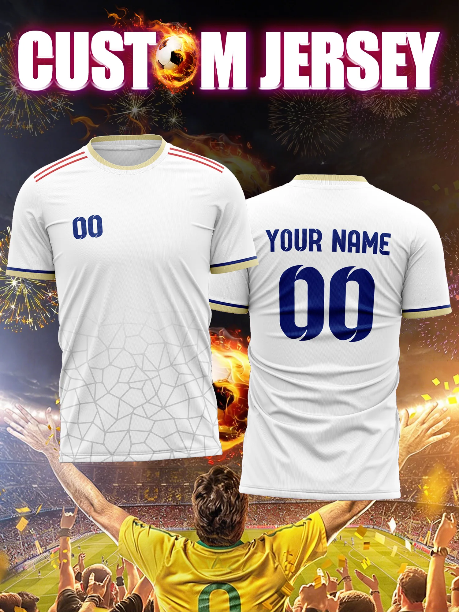 Custom Image Number Name Soccer Jersey,Seamless Panel Shirt,Smooth Comfortable Athletic Soccer Gear
Custom Image Number Name Soccer Jersey,Seamless Panel Shirt,Smooth Comfortable Athletic Soccer Gear